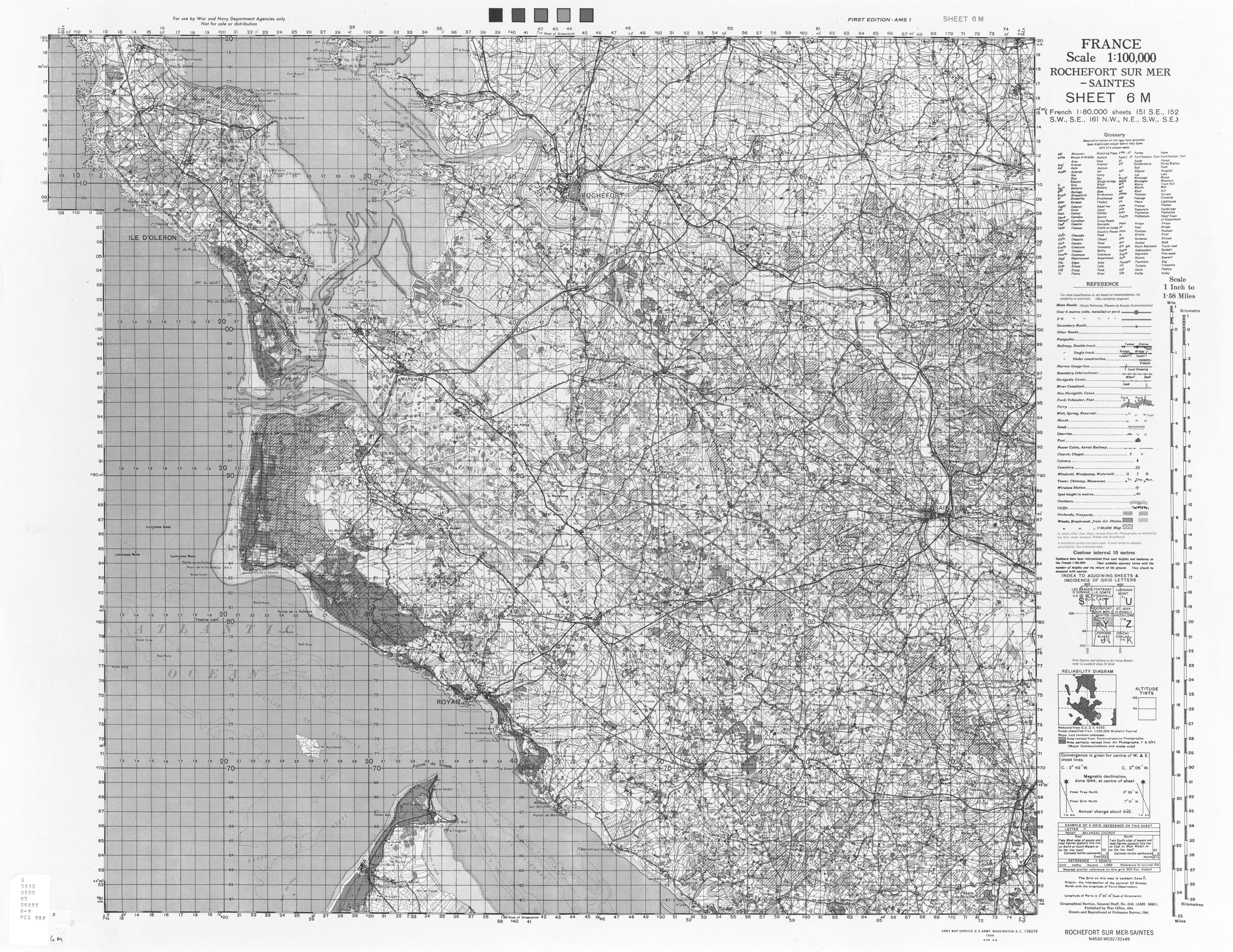 Map by the US Army Map Service - Rochefort Sur Mer Saintes Map by the US Army Map Service - Rochefort Sur Mer Saintes - france 100k - txu-pclmaps-oclc-6477007-rochefort-sur-mer-saintes-6-m.jpg
