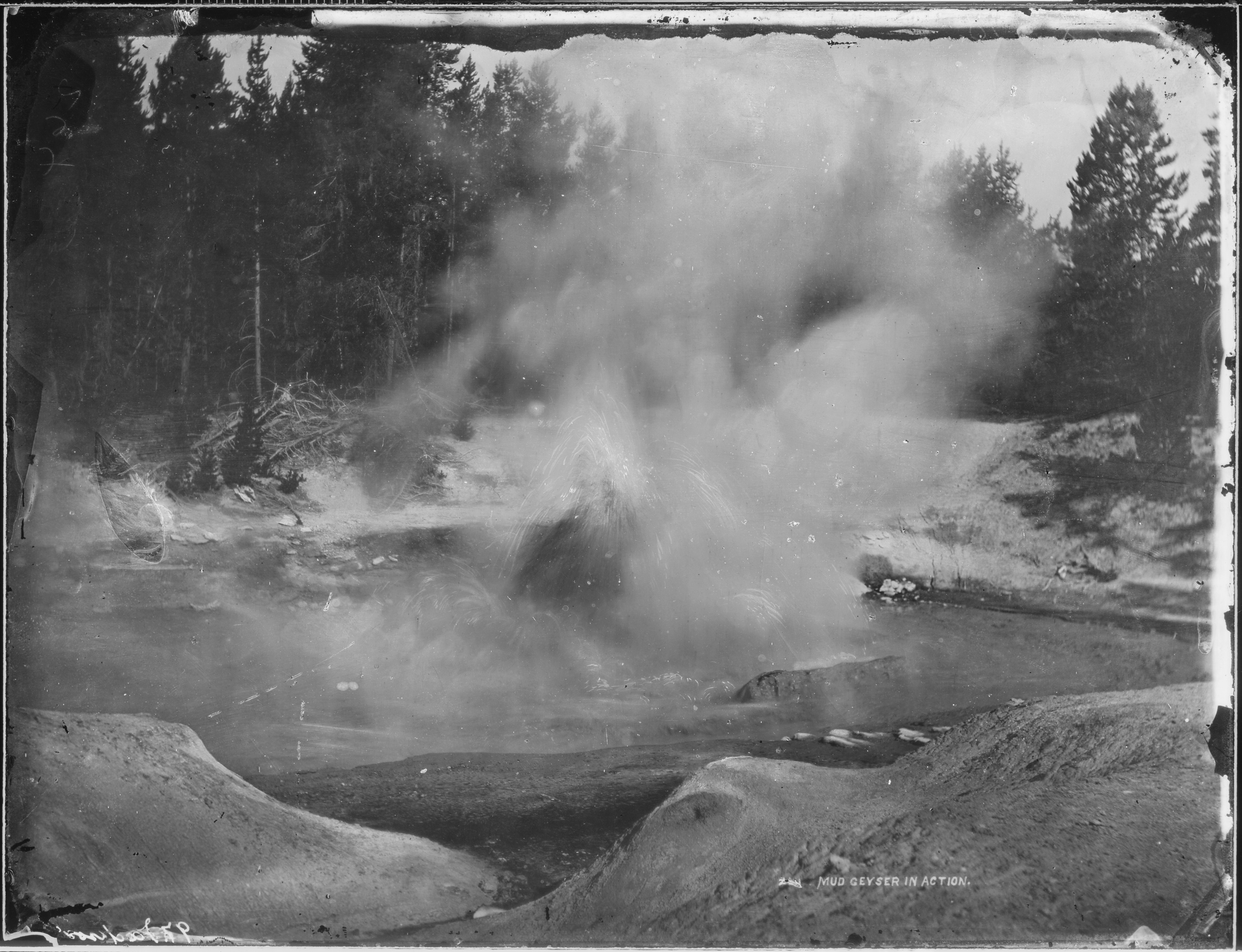 Mud geyser in action, Yellowstone - NARA - 516704.jpg